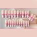 French Long Square Pink Heart Press on Nails - 24 Pcs Set | Coffin & Ballerina Style | Acrylic False Nails for Women & Girls - Style109 - Buy Online on GoSupps.com