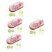 Homsfou 4 sentences double-layer glasses case lens storage box for glasses travel lens case kit household owner travel leather PU storage box sensitive red