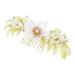 Floral Hair Comb Hanfu Hair Accessories for Women Green Flower Alloy Hairpin Hair Clips Vintage Girls Headwear Jewelry
