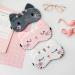 Fxaelian Cartoon Cat Sleep Mask - Funny Novelty Eye Cover for Travel, Women, Girls, Adults & Kids - Light Pink - Buy Online on GoSupps.com