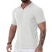 Men's Monochrome V-Neck T-Shirt - Comfortable Regular Fit Casual Oversize Gym & Summer Shirt - XL White - Buy Online on GoSupps.com