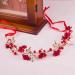 Amosfun Elegant Red Flower Wedding Bridal Headband - Handmade Crystal Ribbon Headdress for Bride Bridesmaid - Buy Online on GoSupps.com