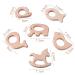 Youngrich 6-Piece Baby Wooden Teether Set | Handmade DIY Pendant Kit for Toddlers - Perfect Gifts: Hedgehog Elephant Bird Dolphin Goldfish - Buy Online on GoSupps.com
