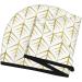 Hair Towel Wrap & Turban - Quick Drying Hair Towel with Button (White & Gold Geometry) | International Shipping Available - Buy Online on GoSupps.com