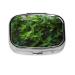 Green Plant Printed Square Pill Box Portable Travelling Pill Box Medicine Organiser