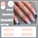 QINGGE Pink White French Tip Press on Nails - Long Coffin False Nails for Women | 24Pcs Glossy Acrylic Stick on Nails - Buy Online on GoSupps.com