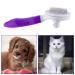 Self Cleaning Cat Grooming Brush - Removes Undercoat, Mats, Tangled Hair - Pet Massage Tool (Purple) - Buy Online on GoSupps.com