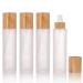 COSIDEA 4 pcs Empty 4oz /120ml bamboo lid Frosted glass spray bottle with fine mist despenser head for liquid perfume toiletries containers toner bottles 120ml Frosted