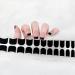 22PCS Semi Cured Gel Nail Polish Strips Self-Adhesive Full Wrap Nail Polish Stickers Salon-Quality Gel Nail Stickers French Black Tip Manicure Nail Wraps with Prep Pads Nail File & Wood Stick