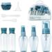 Rintal ZKSM Travel Bottles Set - 6 Empty Cosmetic Containers with Labels Funnel & Straw for Liquids - Perfect for Water & Emulsions (Blue & Transparent) - Buy Online on GoSupps.com