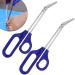 2 PACK Long Handle Toenail Clippers Scissors for Seniors Toe Nail Cuticle Scissors Clippers Toenail Cutter Stainless Steel Scissors for Pregnant Women Large