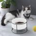 ZONEYILA 32oz Raised Ceramic Pet Bowl for Cats and Small Dogs - Elevated Cat Bowl - Dishwasher Safe - White Bowl with Black Stand - Buy Online on GoSupps.com