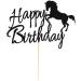 Arthsdite Horse Happy Birthday Cake Topper Horse Racing Theme Birthday Party Decoration for Boys Girls Men Women Kids Birthday Party Decoration Supplies-Black Glitter - Buy Online on GoSupps.com