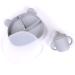 Silicone Baby Feeding Set  6 Colors  Spill-proof Cup and Suction Plate with Lid  Divided Plate  Sippy Cup with handles for Baby & Toddlers. Leak-proof. (Gray)