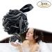 3Pcs Eco-Friendly Large Bath Loofah Sponge - Body Scrubber & Exfoliator for Smooth Skin (Black) | International Shipping Available - Buy Online on GoSupps.com