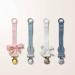 Elodie Details Pacifier Chain 2 Pack | Fabric & Stainless Steel Clip | Universal Silicone Ring | Powder Pink & Soft Terracotta - Ideal for Baby Boys & Girls - Buy Online on GoSupps.com