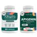 Teaveli Premium Spirulina and Chlorella Capsules and Apigenin Supplement Bundle