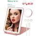 10X Magnification Travel Makeup Mirror with Lights | LED Compact Mirror for Makeup Desk | Light Up Vanity Mirror - Pink - Buy Online on GoSupps.com