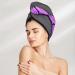Purple Butterflies Coral Velvet Dry Hair Cap with Buttons | Anti-Frizz for Curly Long & Thick Hair - Perfect for International Shipping - Buy Online on GoSupps.com