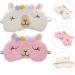 Shop Soft Plush Cartoon Animal Sleeping Eye Masks - 2Pcs Cashmere Blindfold for Travel & Sleep - Buy Online on GoSupps.com