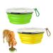 Dog travel bowls silicone foldable feeding bowls traveling bowls 350ml portable silicone leak -proof drinking taunge eating snaps water bowl dogs on the way silicone feeding dog bumps with lid carabiner 2pcs kiuiom
