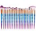 Glamza Diamond 20pc Make Up Blending Details Eyebrow Eyeshadow Eyelash Powder Lip Brushes Set (Blue) - Buy Online on GoSupps.com