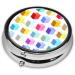 Colorful 3 Compartment Round Pill Box - Portable Travel Organizer | Black Pill Container for International Shipping - Buy Online on GoSupps.com