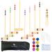 SpeedArmis 8 Players Croquet Set with 28In Pine Wooden Mallets, Colored PE Ball, Wickets, End Stakes - Lawn Backyard Outdoor Game Set for Kids/Family (Portable Carry Bag Including)