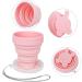 Portable Pink Foldable Silicone Water Cup for Travel and Camping - Reusable and Collapsible Snack Cup - 3.15x3.15x0.79 inch - Buy Online on GoSupps.com