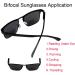 Buy 3 Pack Bifocal Reading Glasses | Square Metal Spring Hinge Sunglasses for Men & Women - 2.5x Magnification - Buy Online on GoSupps.com