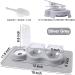 3-in-1 Triple Cat Bowl Set with Mat, Scoop & Automatic Water Bottle - Raised 15 Tilted Design for Cats & Small Dogs - Silver Grey - Buy Online on GoSupps.com