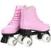 Women's High-top PU Leather Roller Skates - Pink Flash, Size 37 US 6 - Buy Online on GoSupps.com