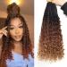 8Packs Goddess Box Braids Crochet Hair With Curly Ends 18inch Pre-looped Bohomian Crochet Box Braids Synthetic Braiding Hair Extensions (18 Inch 1b/33/30) 18 Inch(Pack of 8) 1B/33/30