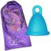 Me Luna Menstrual Cup Soft Ring Cyan Size Shorty S