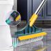 2 in 1 Floor Brush Scrubber with Long Handle Grout Brush Scrape Stiff Bristle Cleaning Scrub Brush with Squeegee 120 Rotating Tile Brush for Cleaning Bathroom Glass Patio Kitchen -Green - Buy Online on GoSupps.com