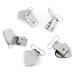 Jeanoko 10pcs Clamps 20MM Nickel Heart Shaped Pacifier Clip with Duckbill Buckle Strap Clip for Soothing Babies