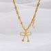 Oralgo Exquisite Hollow Bowknot Adjustable Necklace | Statement Trailer Necklace in Gold for Special Occasions - Buy Online on GoSupps.com