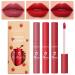3 Colors Nude Matte Liquid Lipstick  Natural Velvet Lip Gloss Set Moisture Smooth Color Stick Lip Stain Waterproof  Long-Lasting Non-Sticky  Not Fade (Set B)