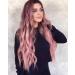 Colorful Panda Long Pink Ombre Wig for Women - 26 Inches Heat Resistant Synthetic Loose Wavy Hair with Dark Roots - Buy Online on GoSupps.com