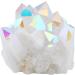 Kyeygwo Titanium Coated Crystal Quartz Cluster Irregular Natural Healing Stone Decoration for Reiki | Angel Aura Gem Specimen (65x44x35mm to 100x70x60mm) - Buy Online on GoSupps.com