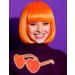 Orange Wig and Sunglasses - Orange Bob Wig Short Orange Wig Orange Wigs for Women Orange Bob Wig with Fringe (Orange)