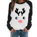 Genetic women sweater Christmas rudolph reindeer elf Christmas sweater hoodover Christmas sweater Santa Claus christmas sweatshirt overzized pullover women women's sweater long-last 4-black xxl