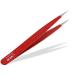 Pointed tweezers 9.5 cm - red - stainless steel