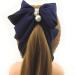 Meilliwish Cloth Pearl Banana Hair Clip for Women - Dark Blue (H77) - Buy Online on GoSupps.com