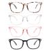 CCVOO 4 Pack Blue Light Blocking Reading Glasses, Anti Headache/Glare/Eye Strain Readers Computer Eyeglasses Women/Men (Light Black & Leopard & Clear Pink & Transparent, 1.5) D 4 Pack Mix 1.5 x