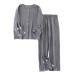 Long-Sleeved Patient Pajamas Bedridden Patient Clothing Tear Away Patient Clothes Suitable for Postoperative Patients Postoperative Drip Hospitalization Home Clothes Grey X-Large Grey