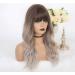 LANOVA 18 Brown Ombre Ashy Silver Wigs with Bangs | Synthetic Glueless Wigs for Women - Buy Online on GoSupps.com