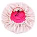 COSPACK SWEET SATING Extra Large Adjustable Satin Hair Cap - Double-Aged Turnable Neon Pink & Beige for Comfortable Sleep - Buy Online on GoSupps.com