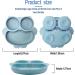BPA-Free Silicone Baby Suction Plate for Toddlers - Dishwasher & Microwave Safe - Blue - Buy Online on GoSupps.com