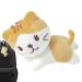 Cat Plush key pendant Kawaii cat key pendant cute cartoon key pendant made of soft plush figure toys mini-cat plush cartoon-anime-plush cat decorative light yellow+coffee